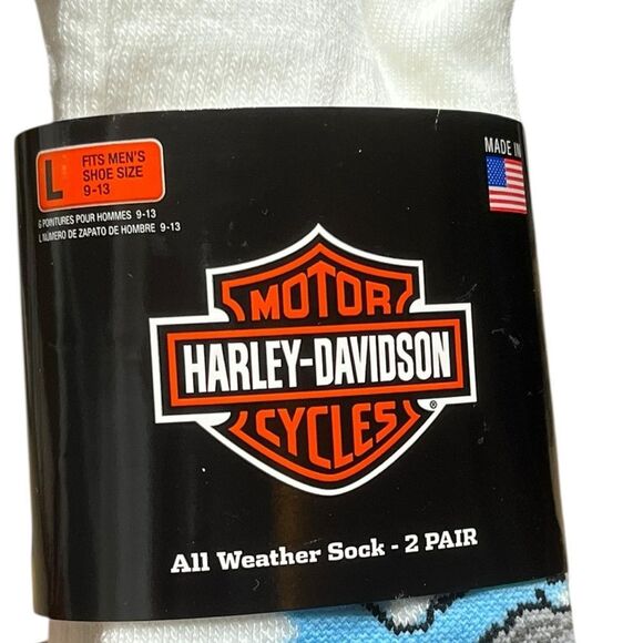 Harley-Davidson Motorcycle Biker Snowman Socks, 2 Pairs, Size L, NWT - Picture 7 of 9